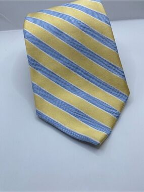 Brooks Brothers Yellow & Light Blue Striped Silk Tie NWT